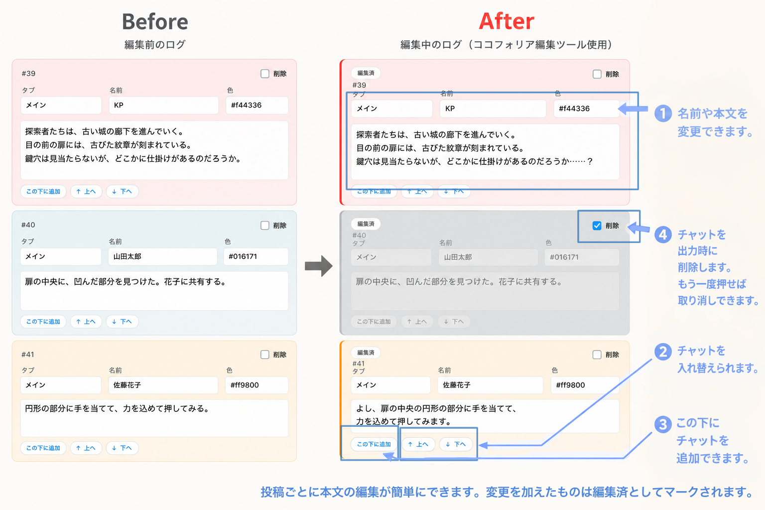 ココフォリアログ整形ツール スクリーンショット1